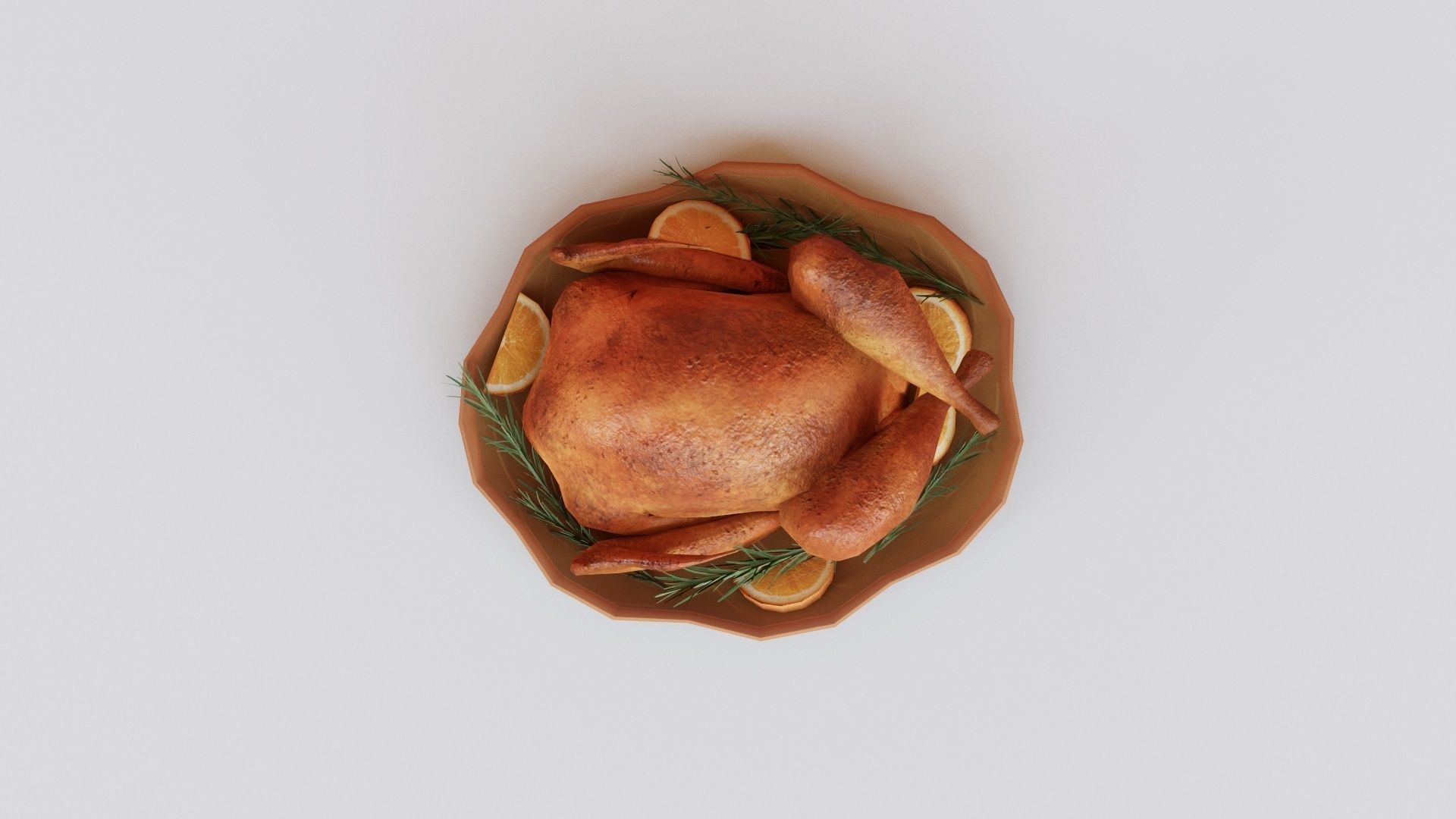Roasted Turkey G52 Low-poly 3D model_2