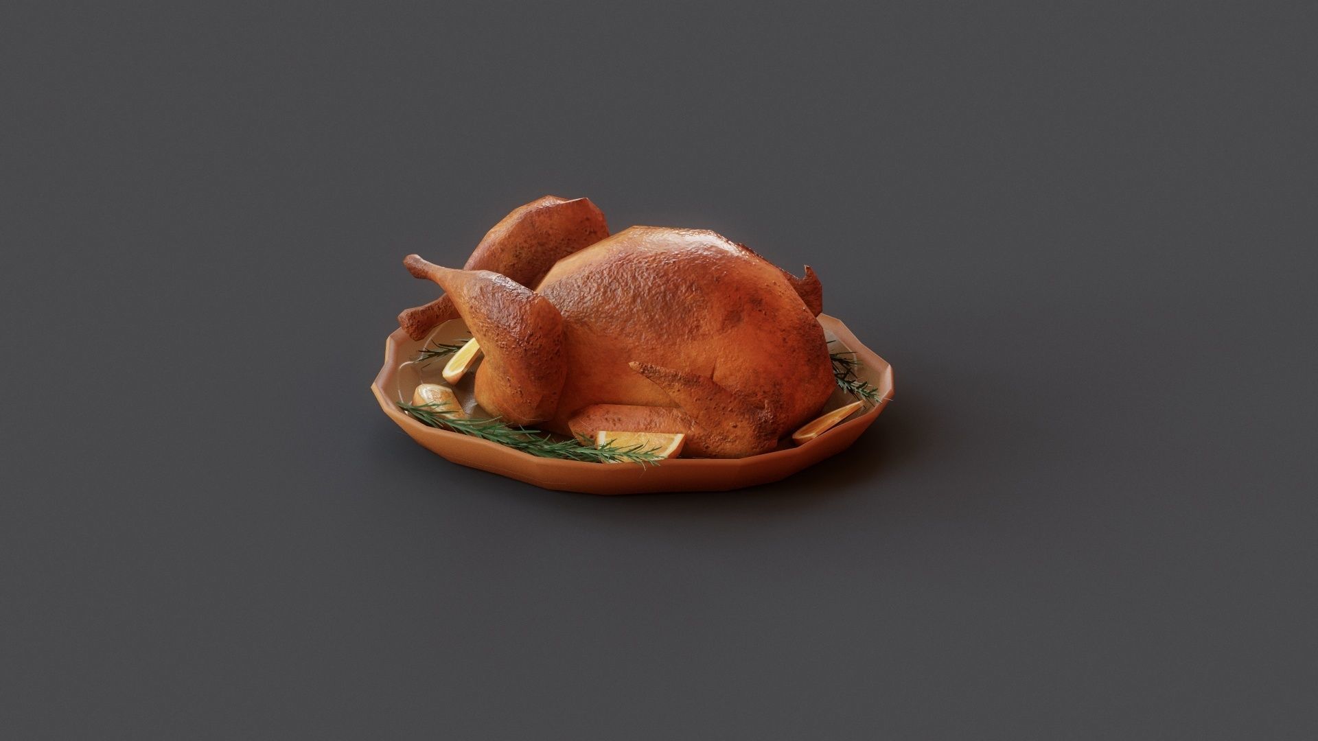 Roasted Turkey G52 Low-poly 3D model_4