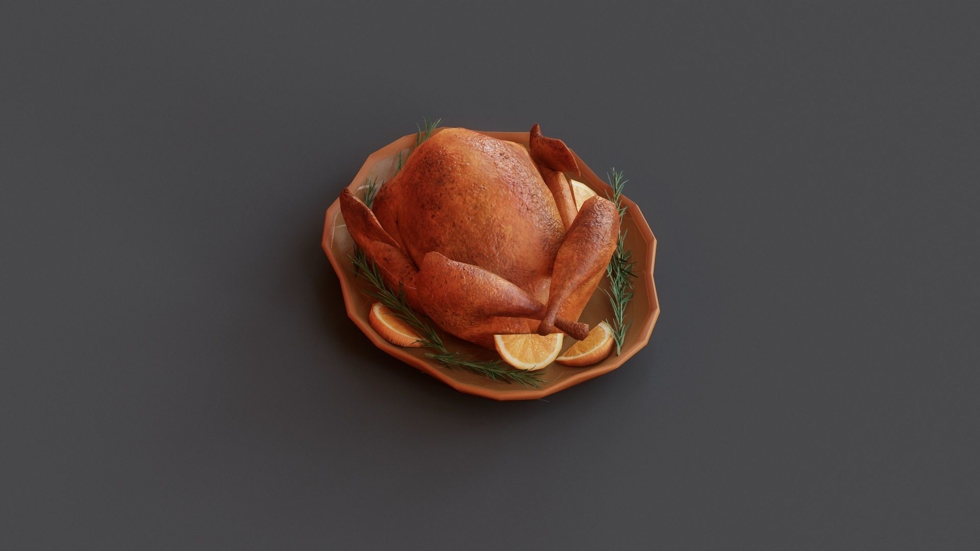 Roasted Turkey G52 Low-poly 3D model_5