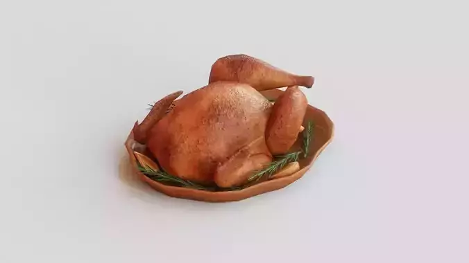 Roasted Turkey G52 Low-poly 3D model