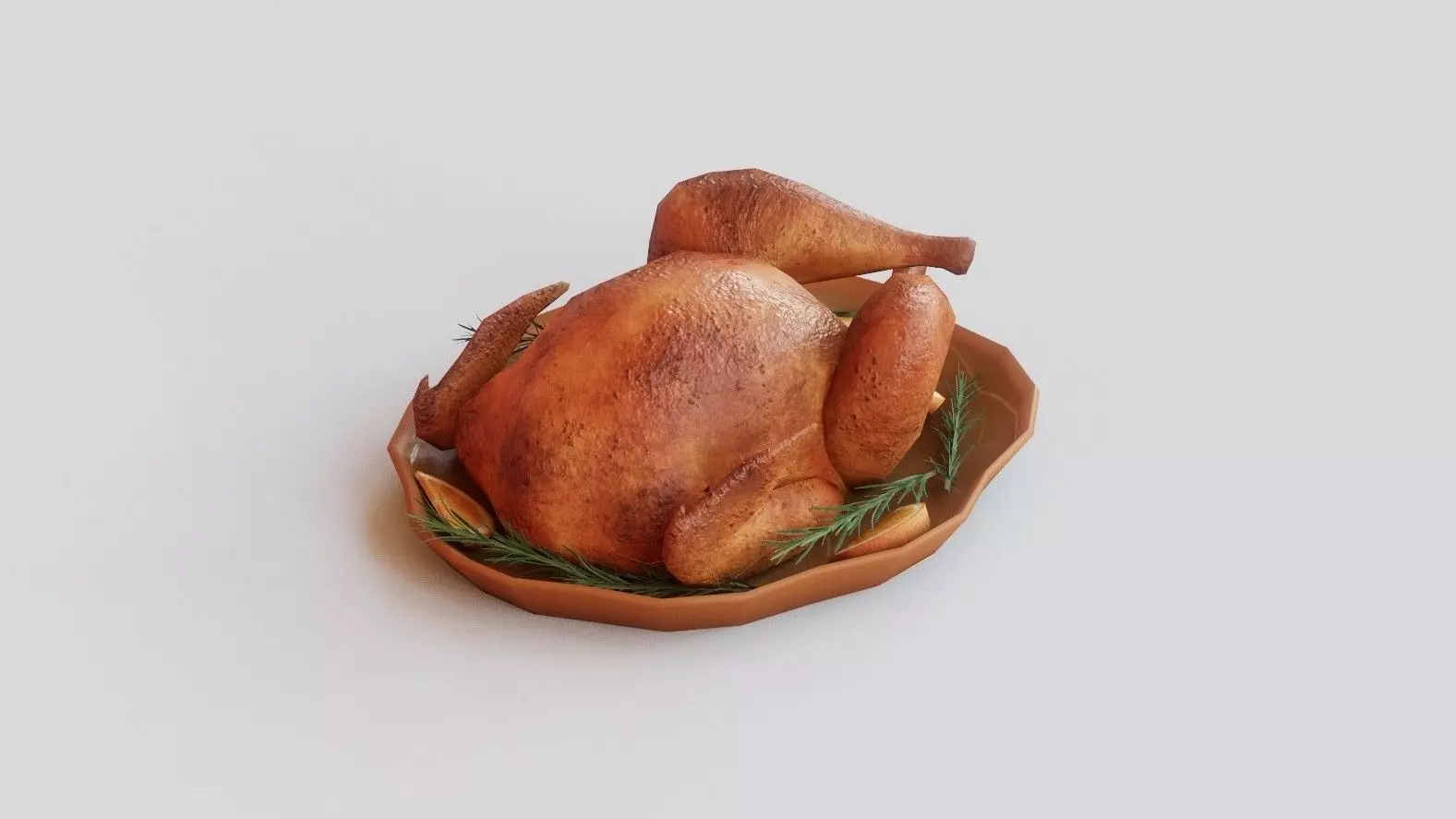 Roasted Turkey G52 Low-poly 3D model_0