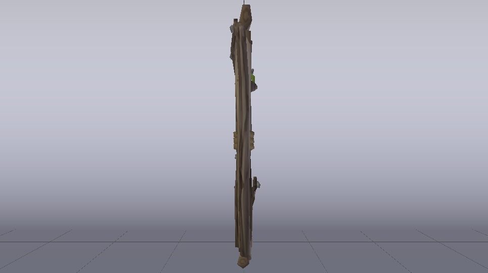 Wooden Window Wall  Low-poly 3D model_7