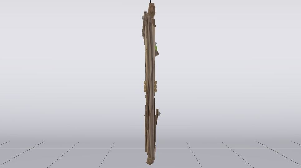 Wooden Window Wall  Low-poly 3D model_4