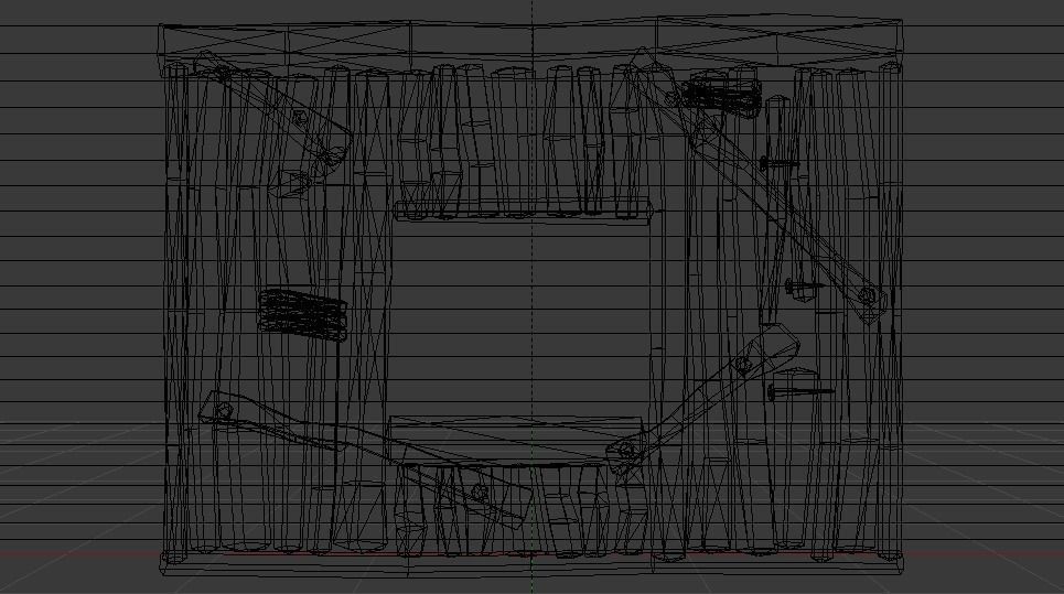 Wooden Window Wall  Low-poly 3D model_12