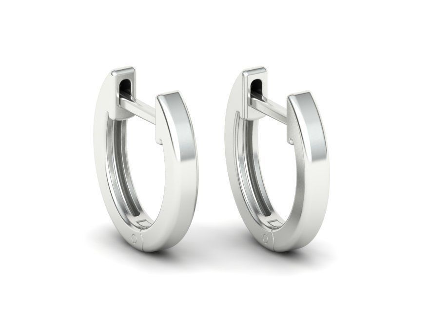  Delicate Hoop Earrings 11mm Oval Shape 3dmodel 3D print model_12