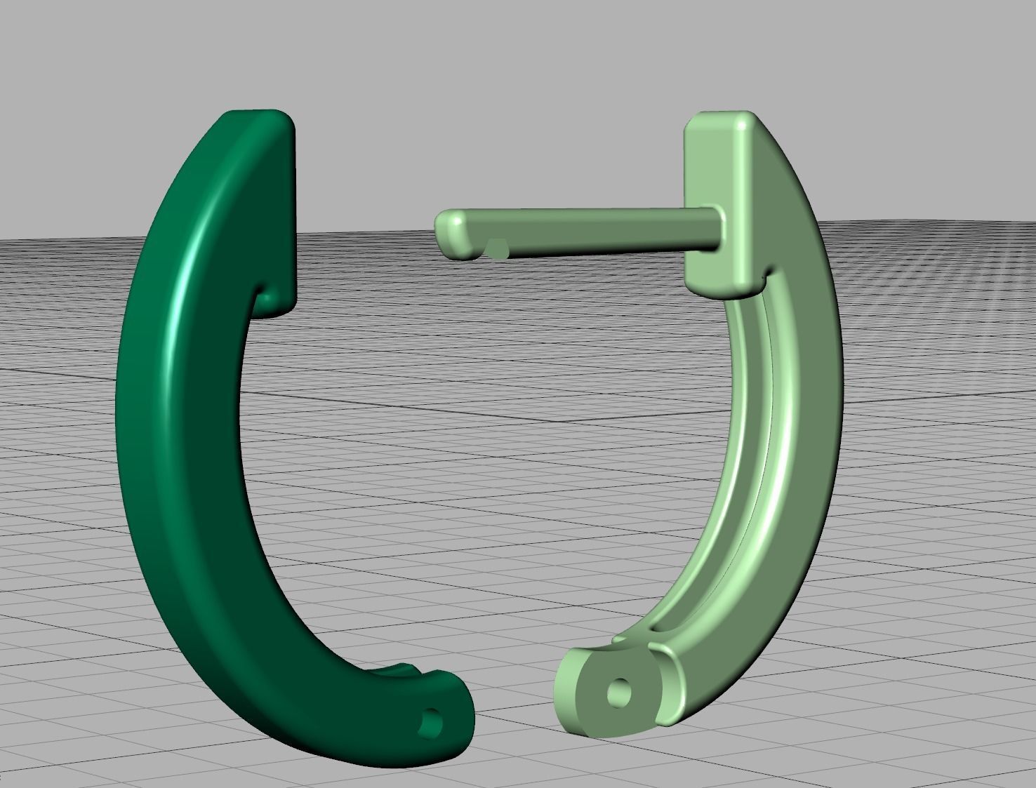  Delicate Hoop Earrings 11mm Oval Shape 3dmodel 3D print model_9