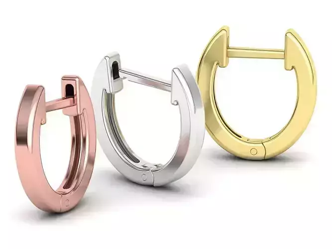  Delicate Hoop Earrings 11mm Oval Shape 3dmodel 3D print model