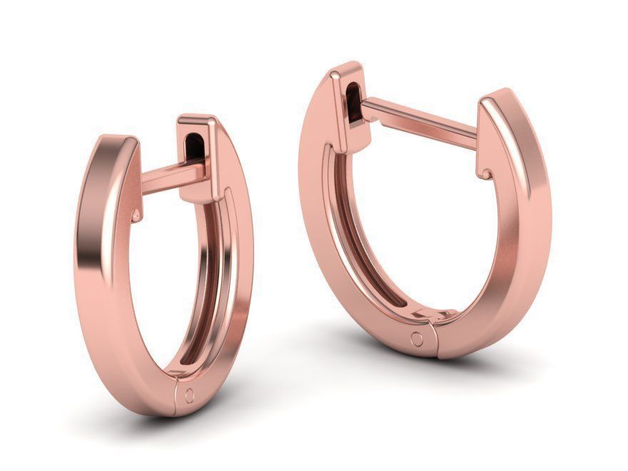 Delicate Hoop Earrings 11mm Oval Shape 3dmodel 3D print model_3