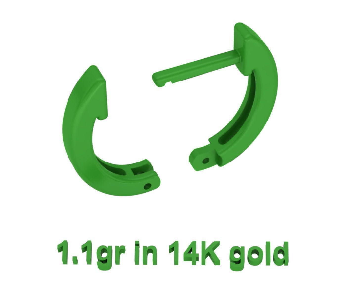  Delicate Hoop Earrings 11mm Oval Shape 3dmodel 3D print model_5