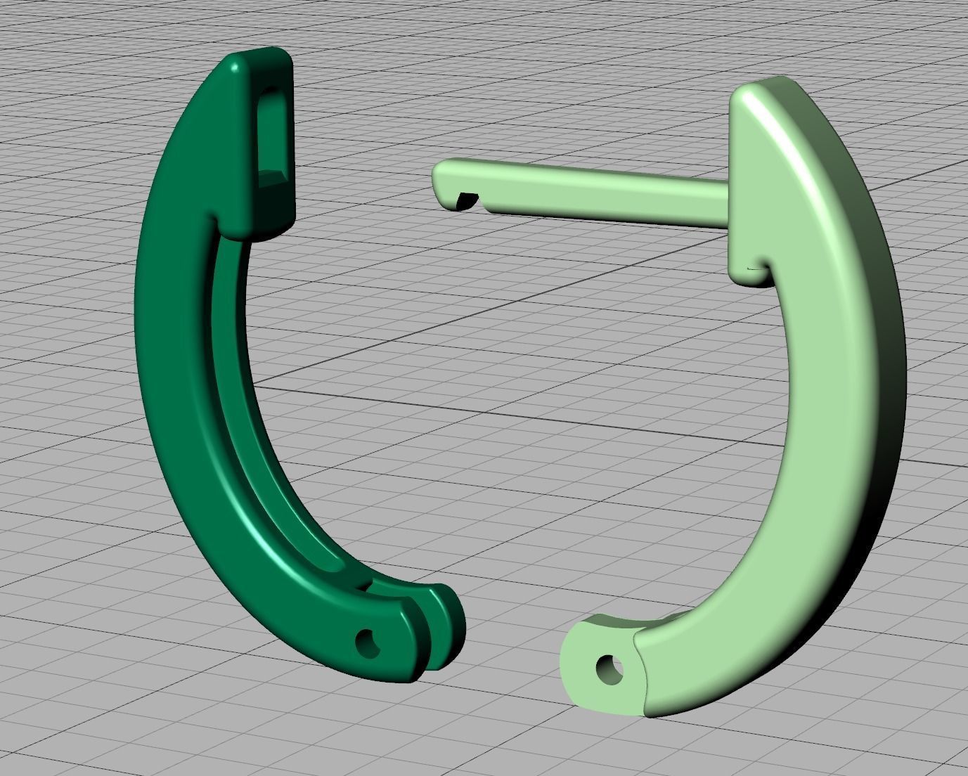  Delicate Hoop Earrings 11mm Oval Shape 3dmodel 3D print model_7