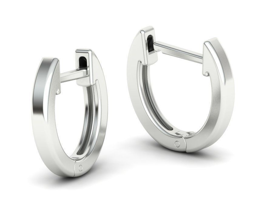  Delicate Hoop Earrings 11mm Oval Shape 3dmodel 3D print model_1