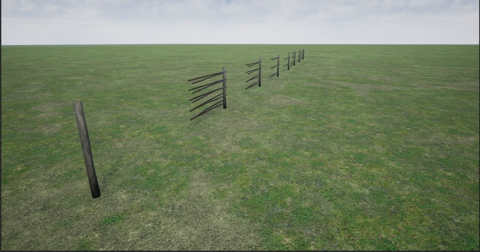 Lowpoly Modular Stick Fences Low-poly 3D model_10