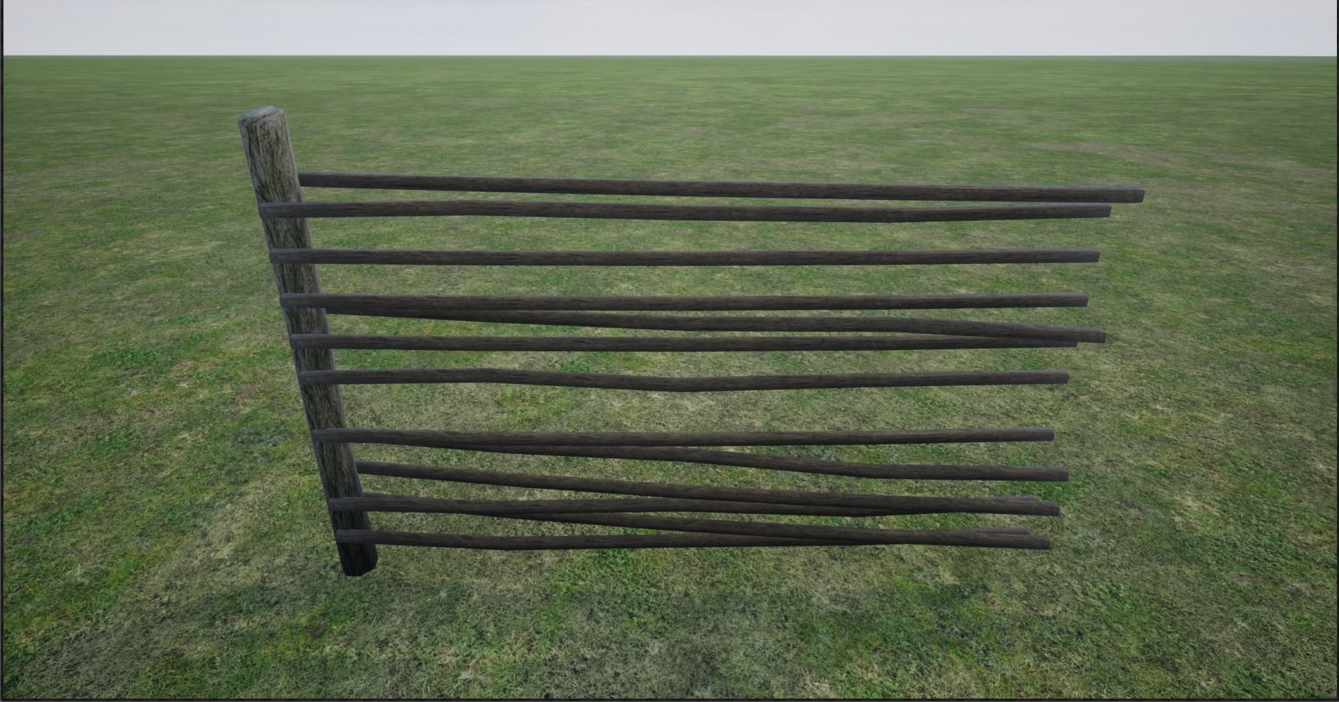 Lowpoly Modular Stick Fences Low-poly 3D model_13