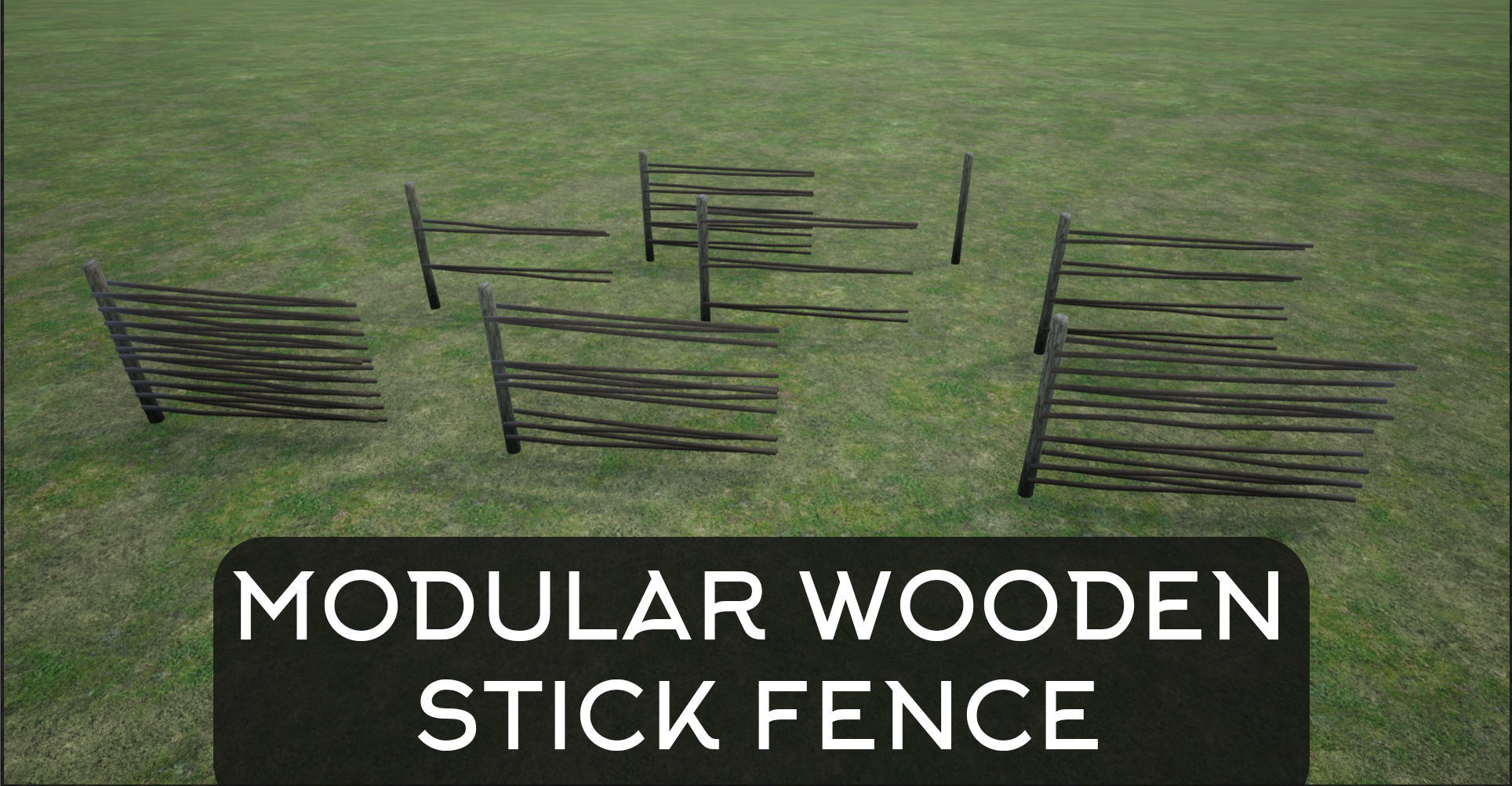 Lowpoly Modular Stick Fences
