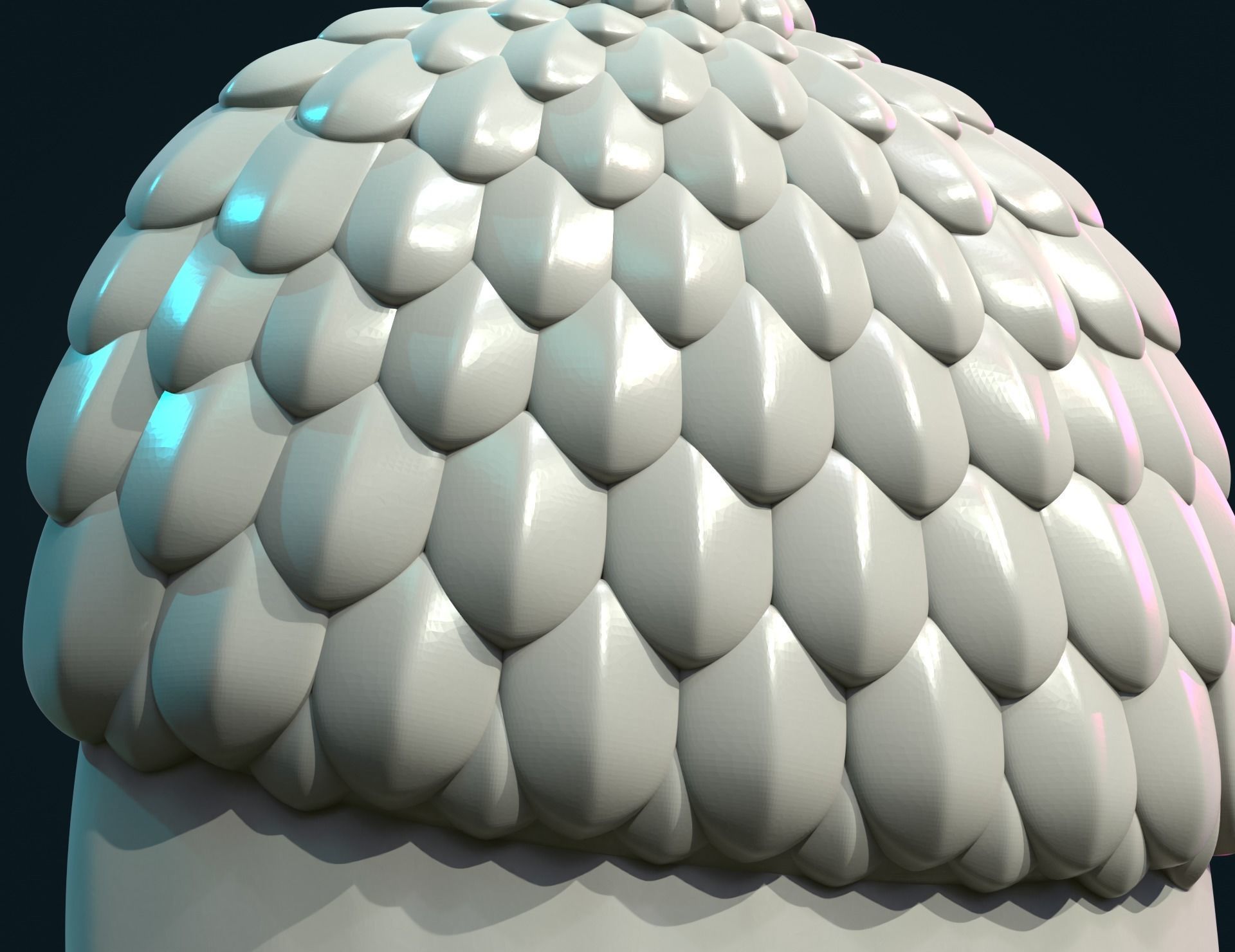 Acorn Bas-Relief 3D print model_8