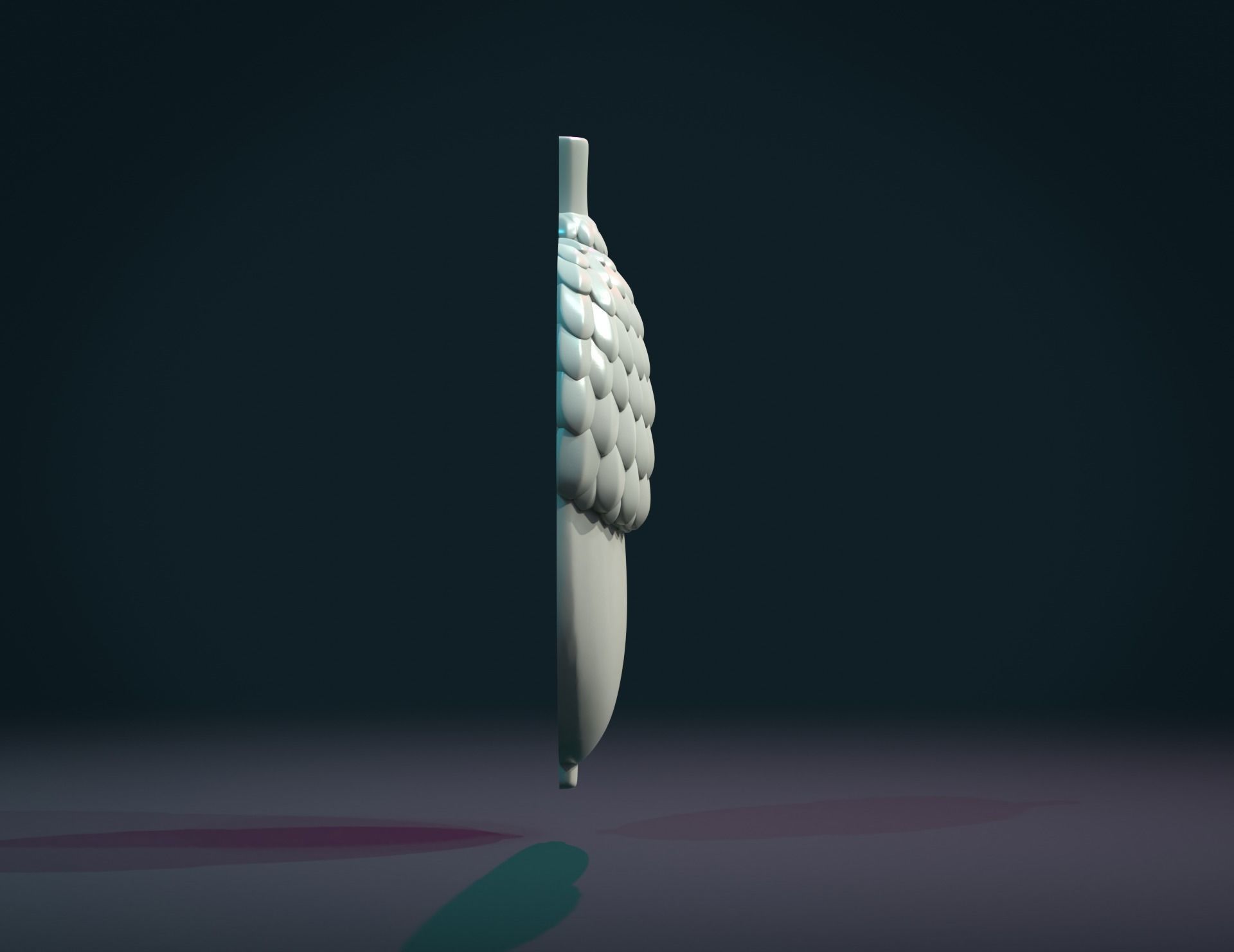 Acorn Bas-Relief 3D print model_5