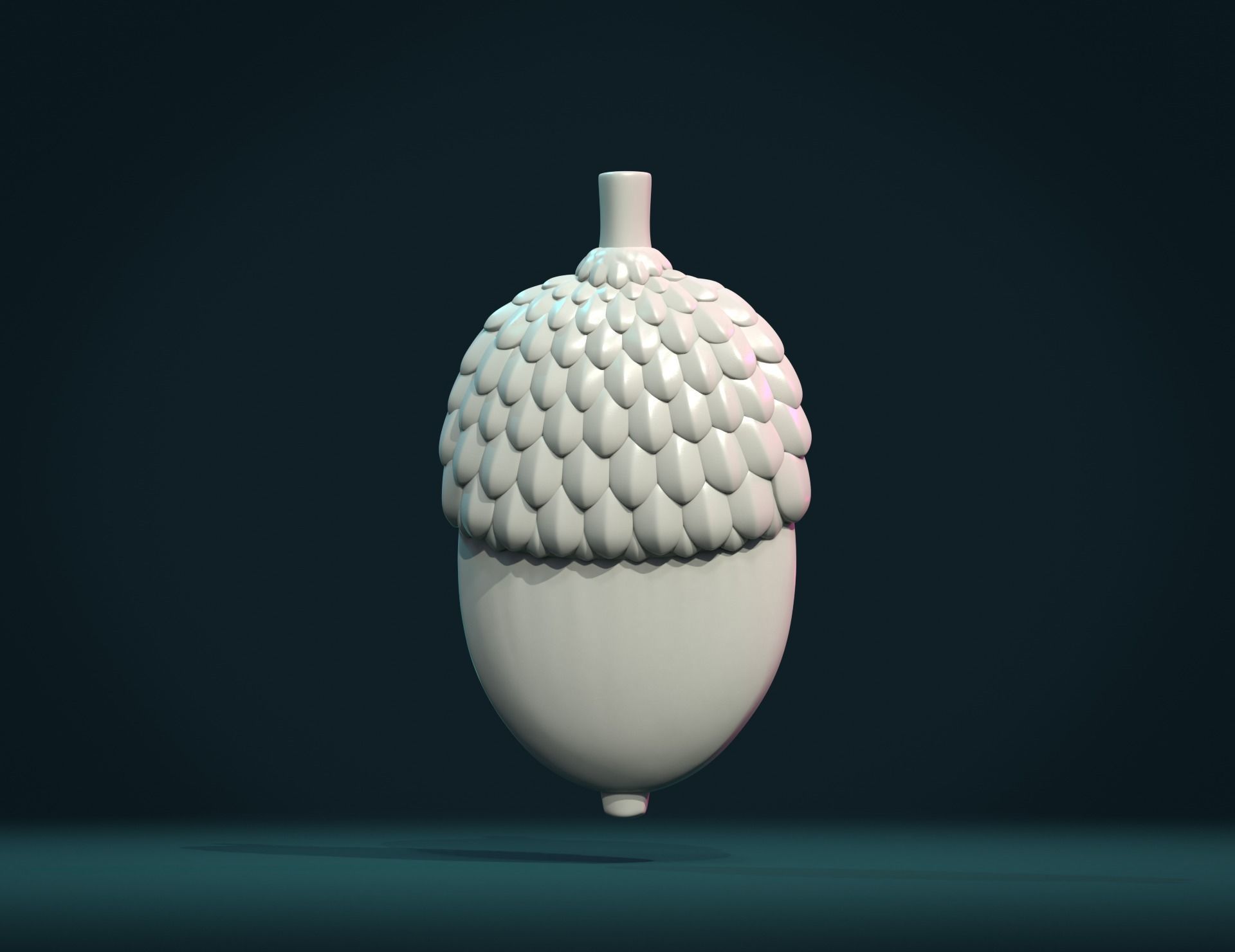 Acorn Bas-Relief 3D print model_3