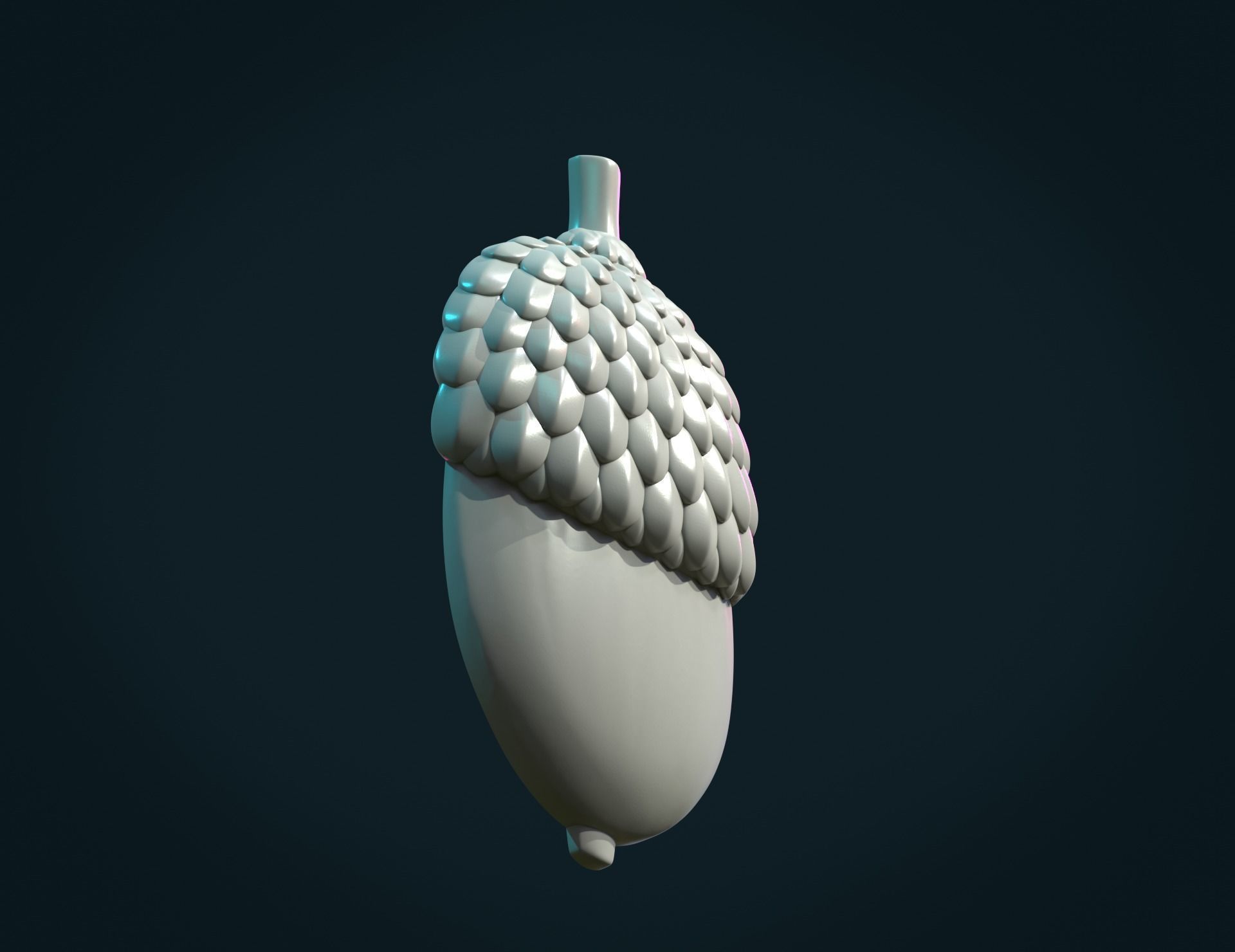Acorn Bas-Relief 3D print model_6