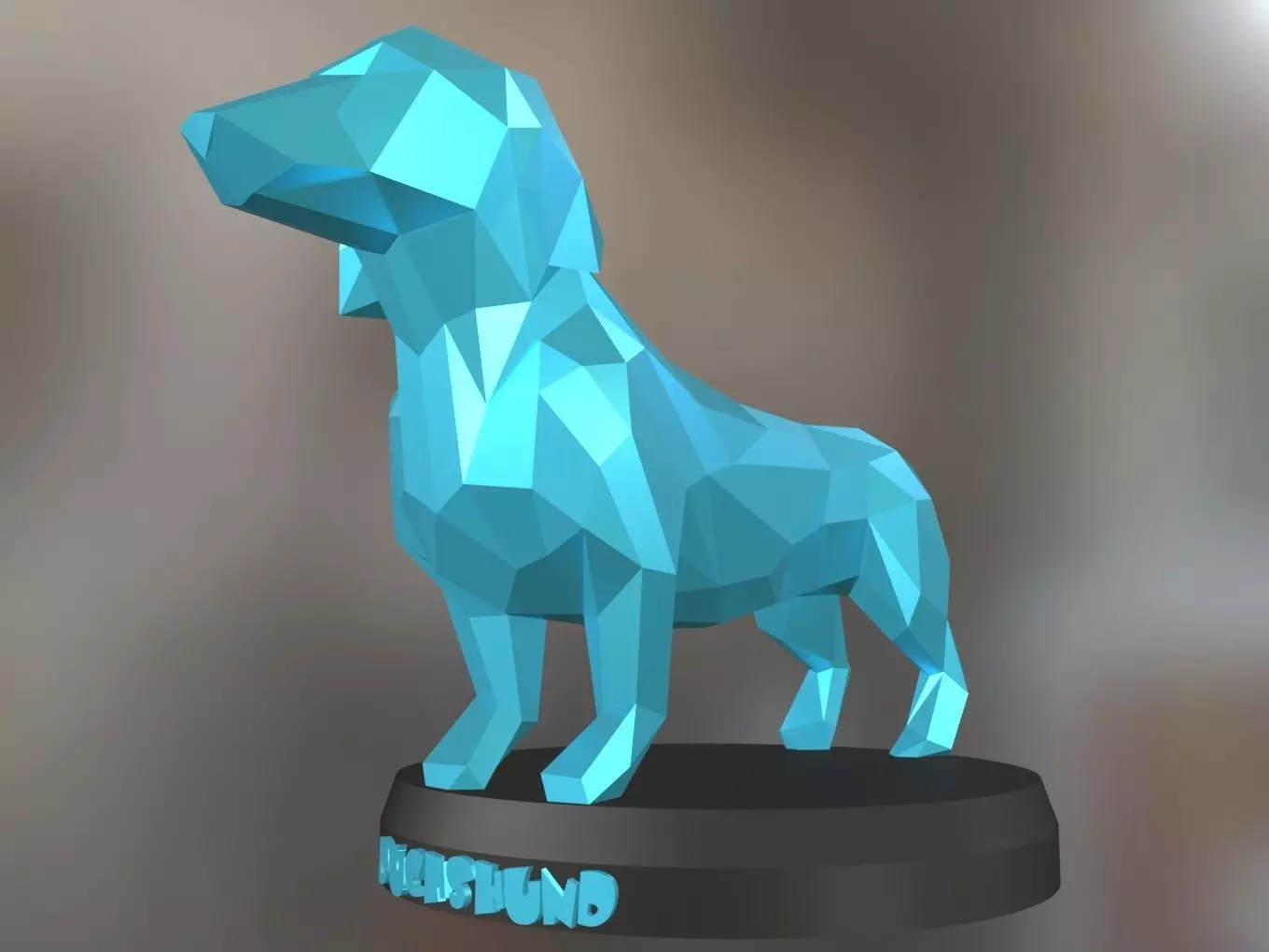 Poly Dachshund Dog 3D print model_0