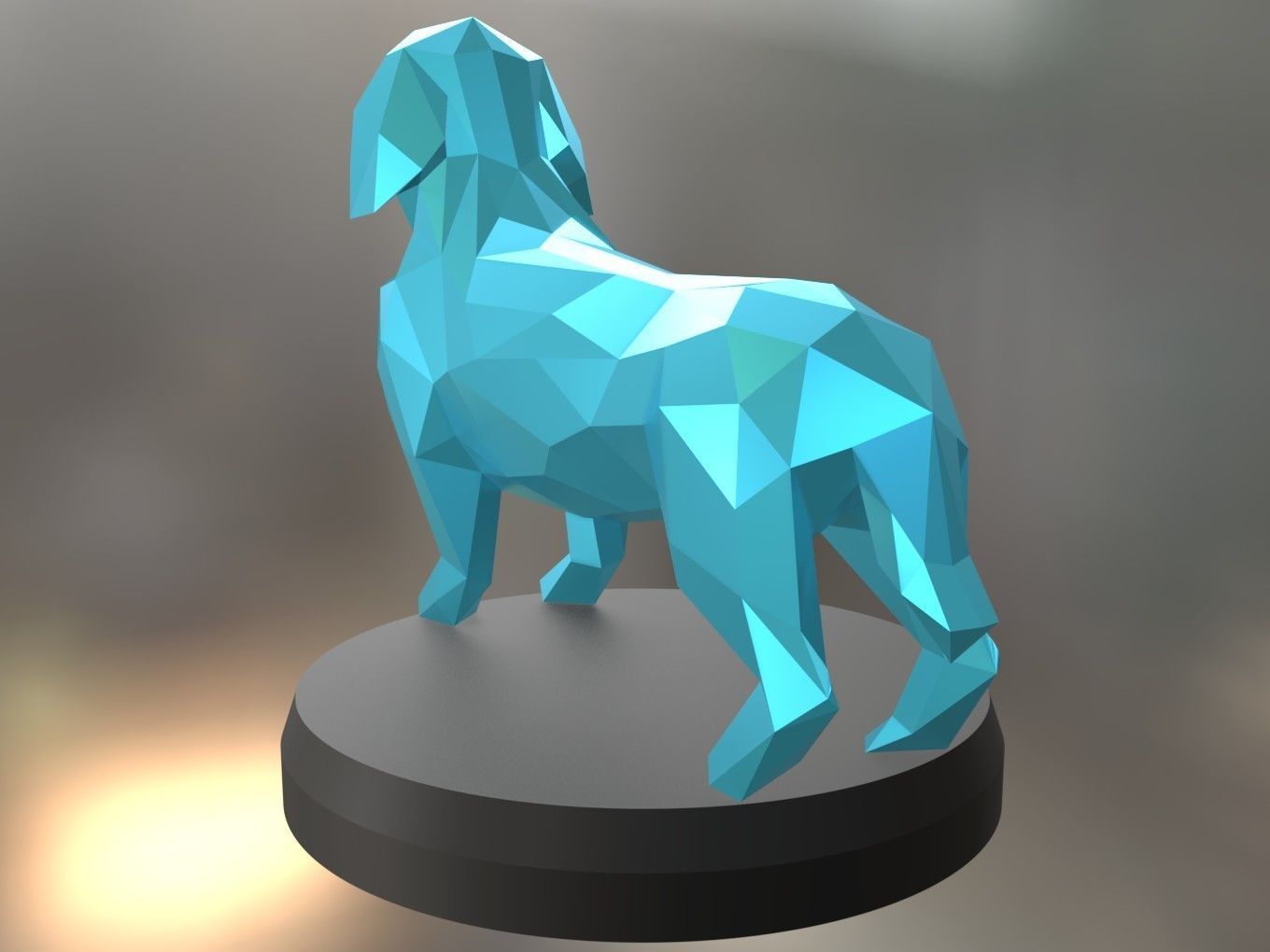 Poly Dachshund Dog 3D print model_3