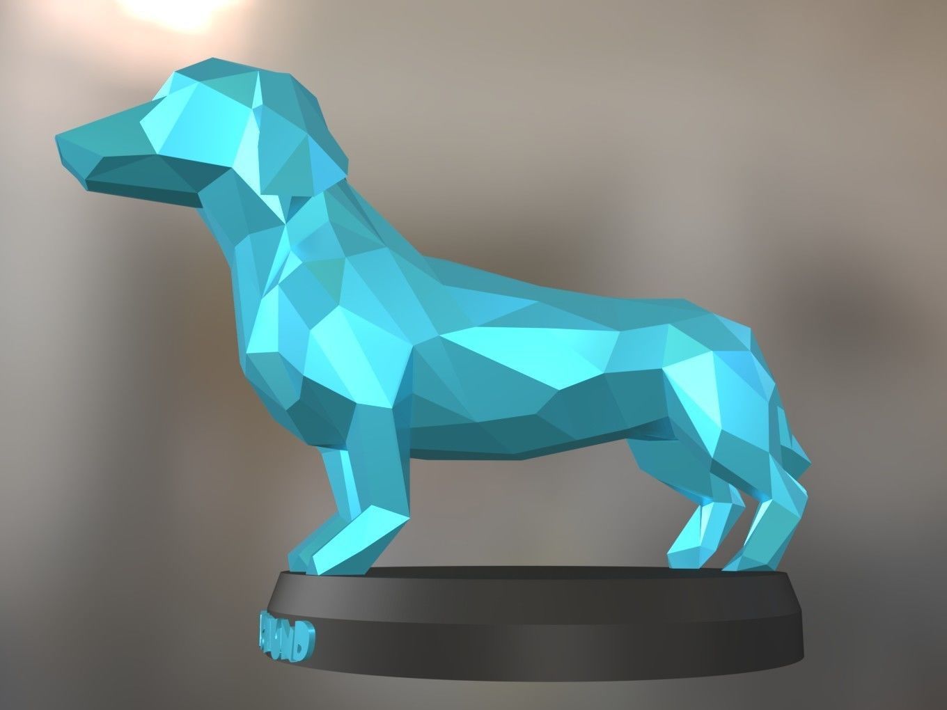 Poly Dachshund Dog 3D print model_1