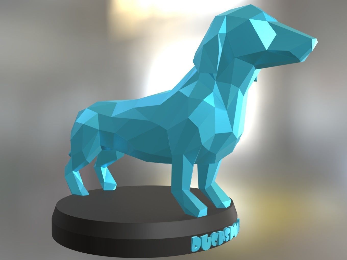 Poly Dachshund Dog 3D print model_6