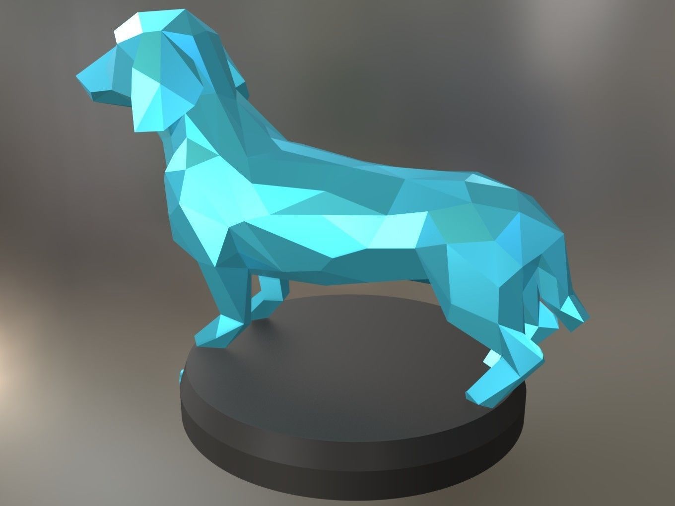 Poly Dachshund Dog 3D print model_2
