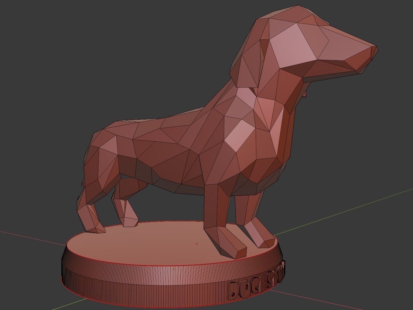 Poly Dachshund Dog 3D print model_11