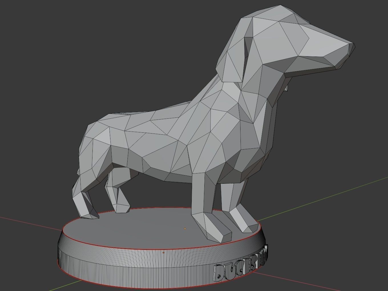 Poly Dachshund Dog 3D print model_8