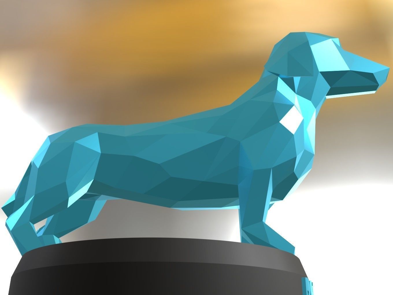 Poly Dachshund Dog 3D print model_5
