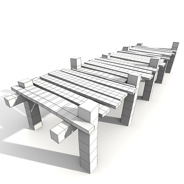 Old wooden pier 3D model_5