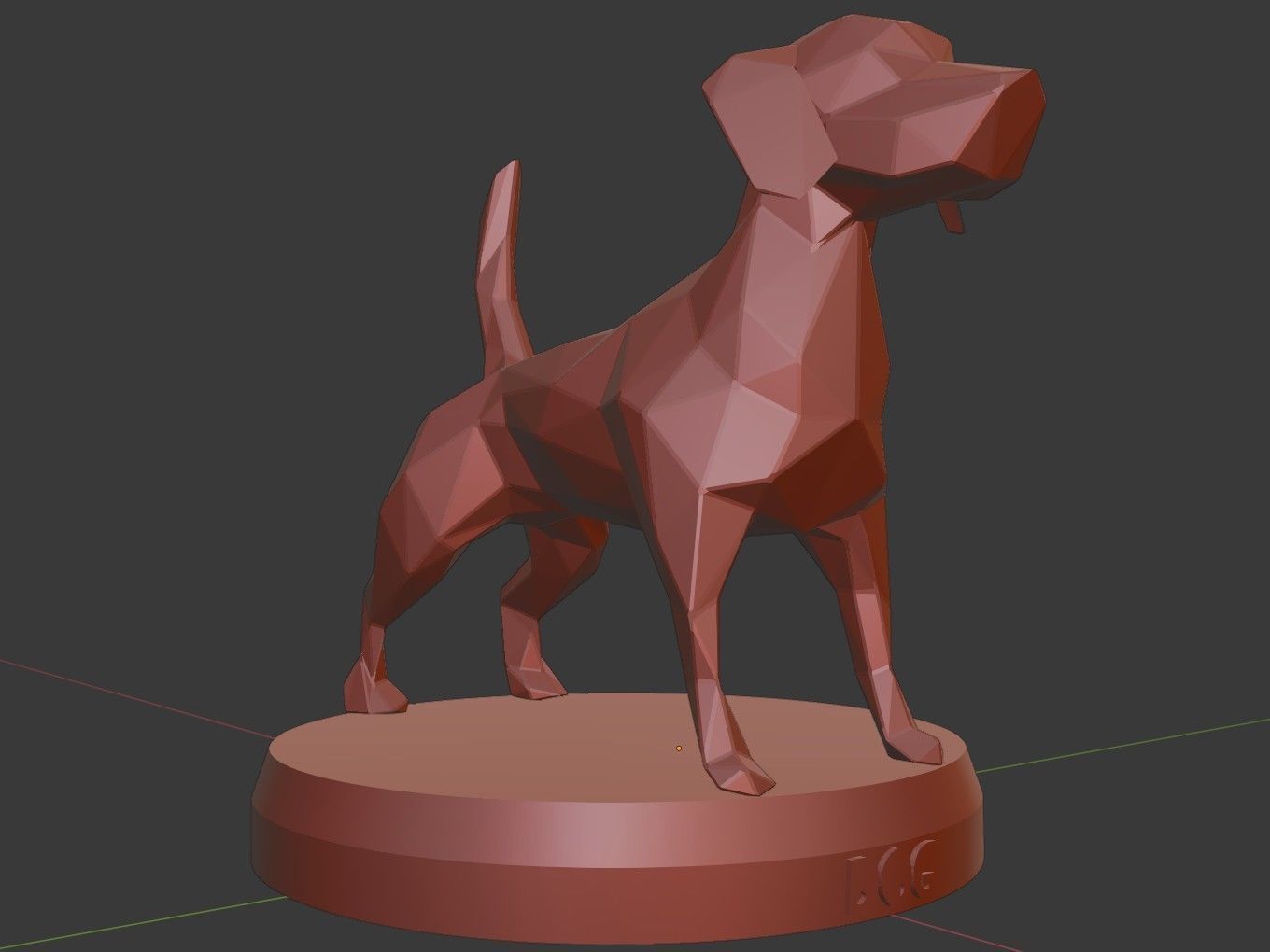 Polygon Dog 3D print model_10