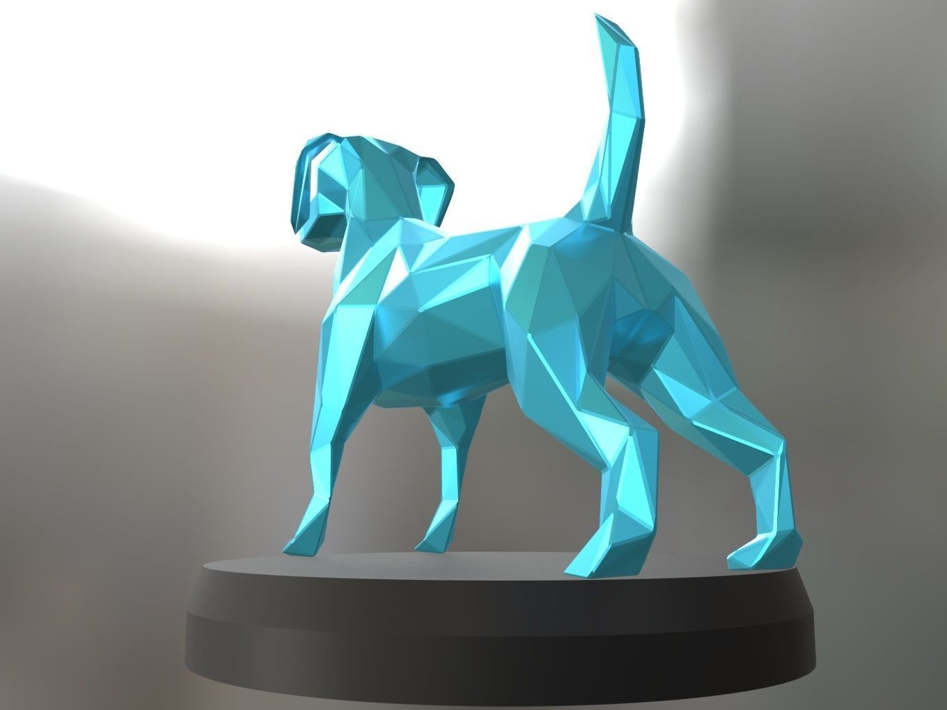 Polygon Dog 3D print model_3