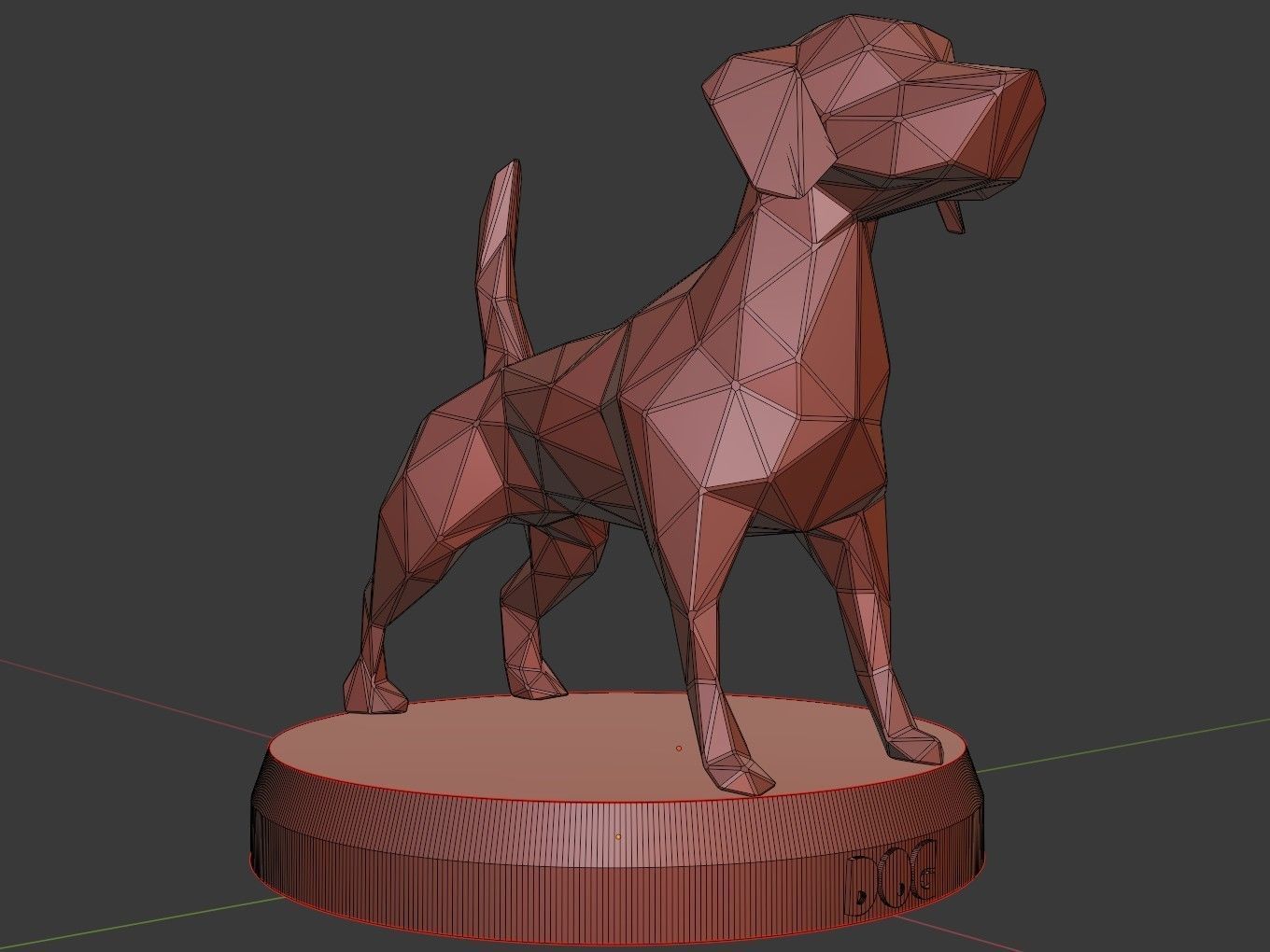 Polygon Dog 3D print model_11