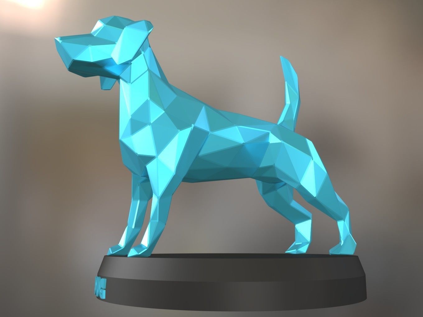 Polygon Dog 3D print model_1