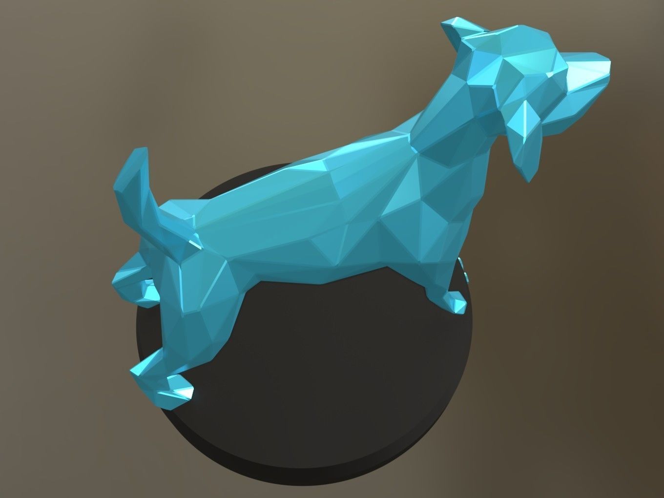 Polygon Dog 3D print model_4