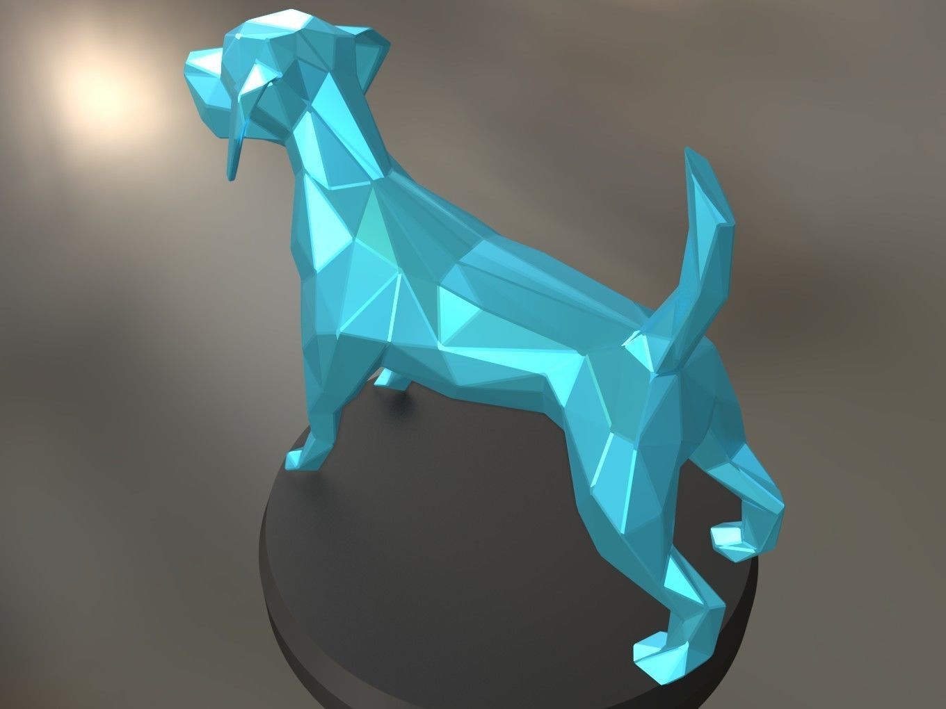 Polygon Dog 3D print model_2