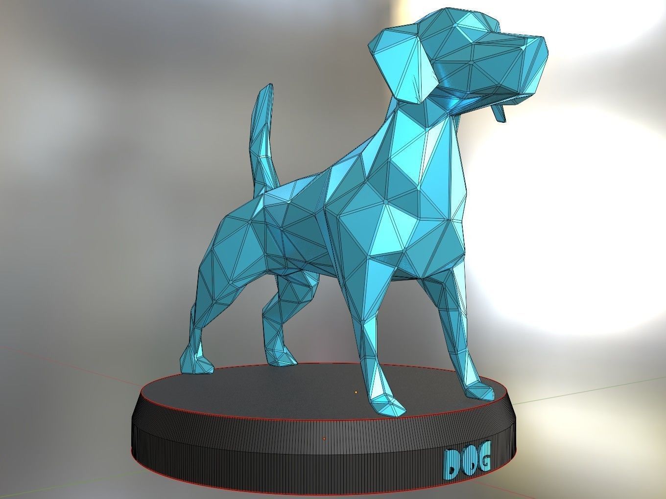Polygon Dog 3D print model_7