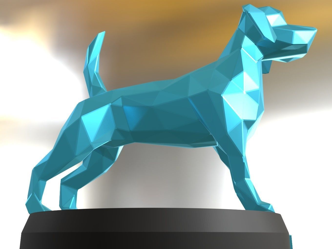 Polygon Dog 3D print model_5