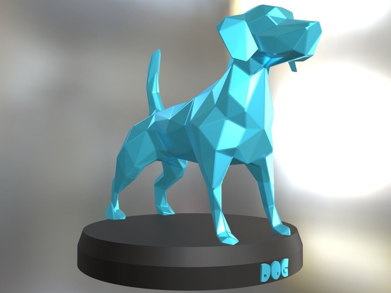 Polygon Dog 3D print model_6