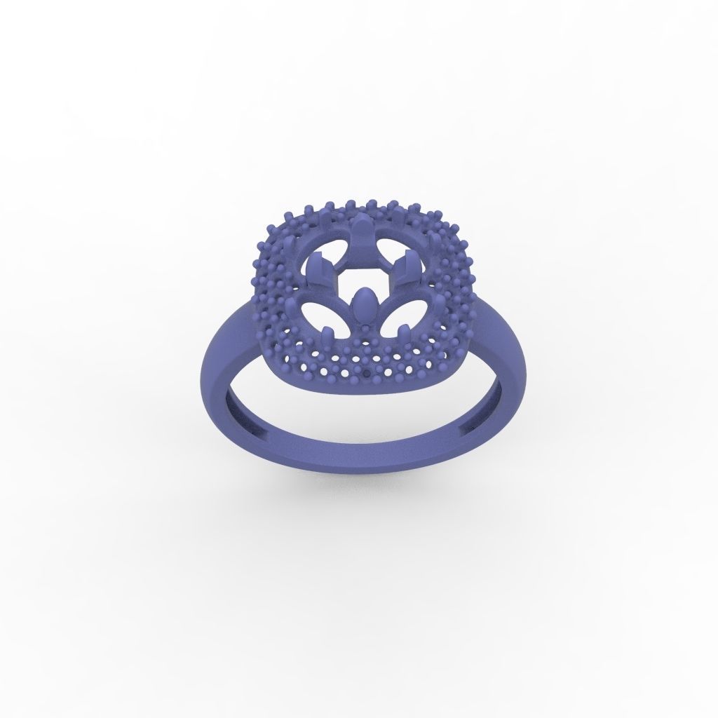 Women ring with gems 3dm stl 3D print model_18