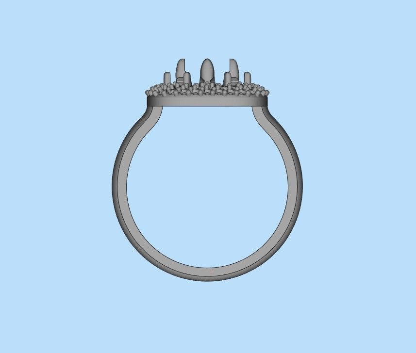 Women ring with gems 3dm stl 3D print model_29