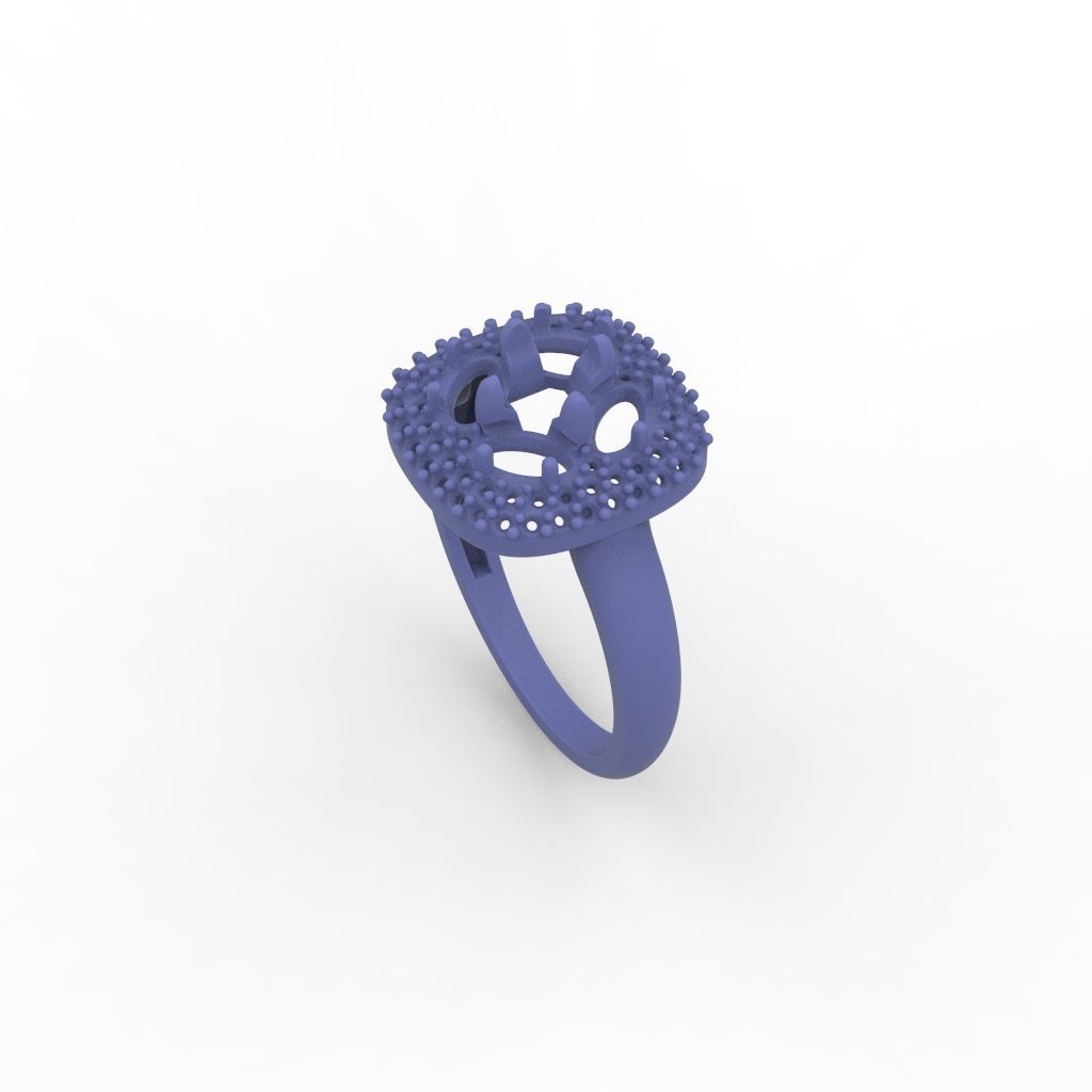 Women ring with gems 3dm stl 3D print model_17