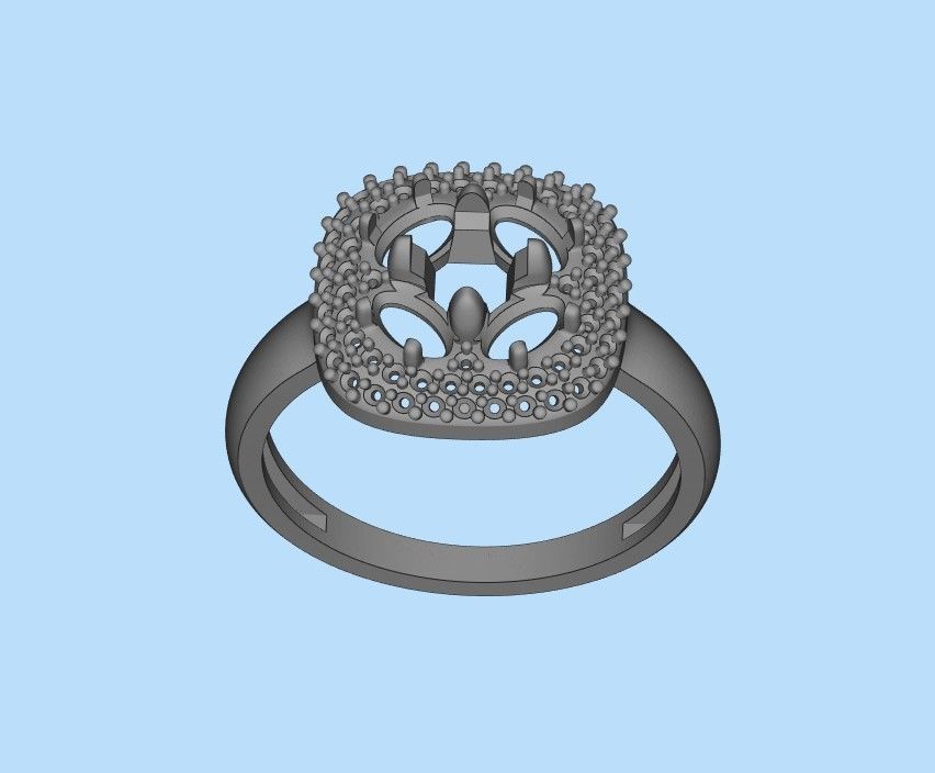 Women ring with gems 3dm stl 3D print model_27