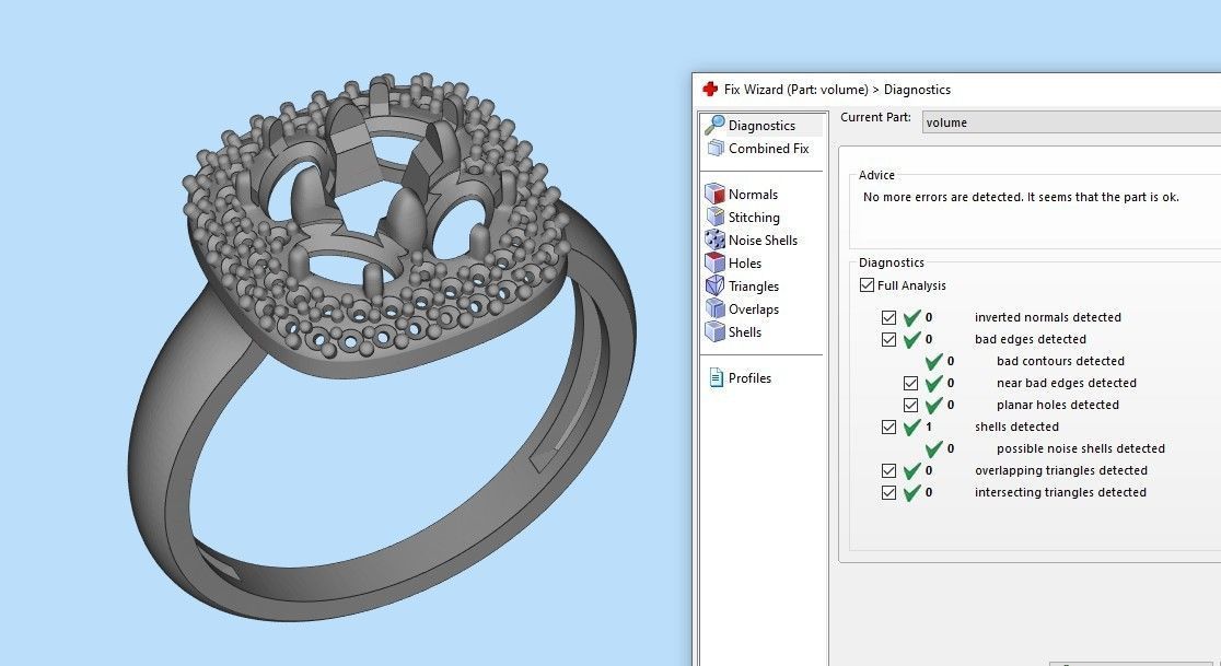 Women ring with gems 3dm stl 3D print model_9