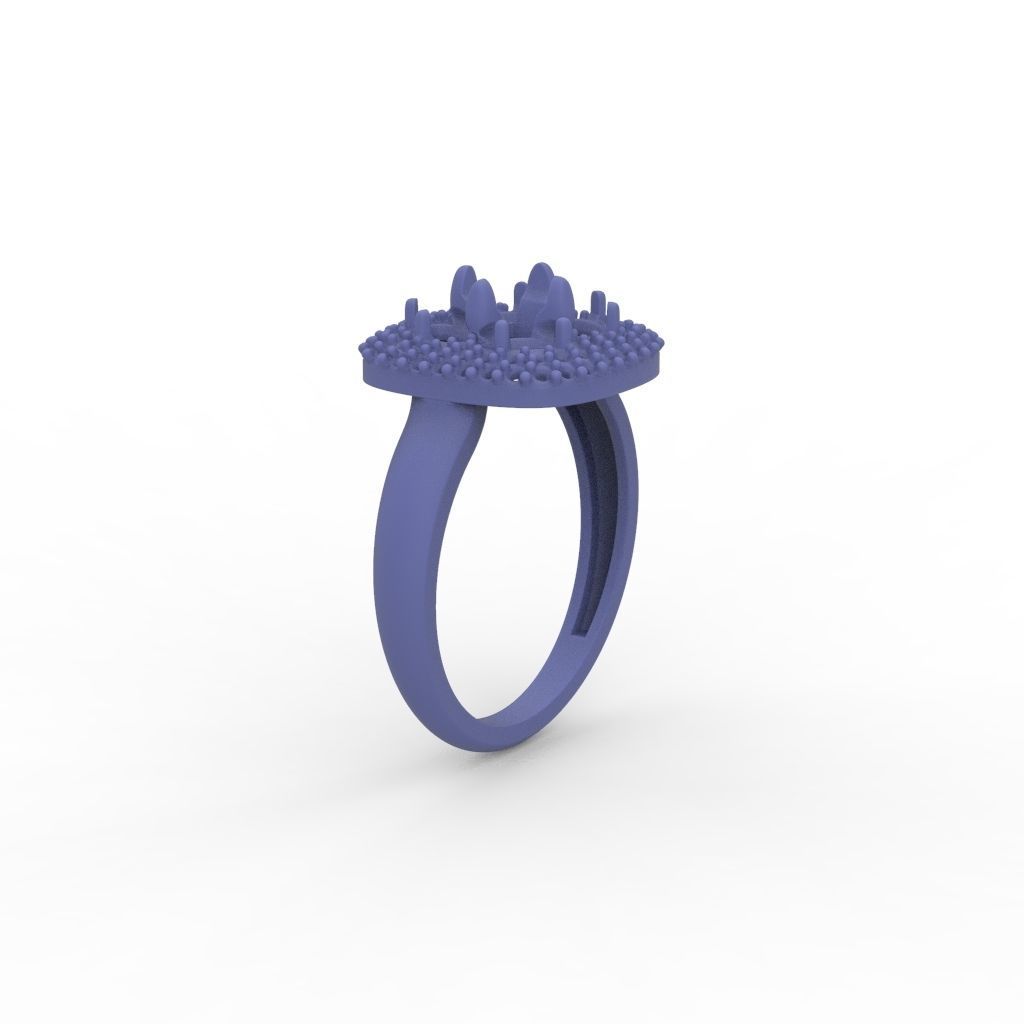 Women ring with gems 3dm stl 3D print model_15