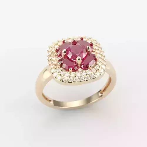 Women ring with gems 3dm stl