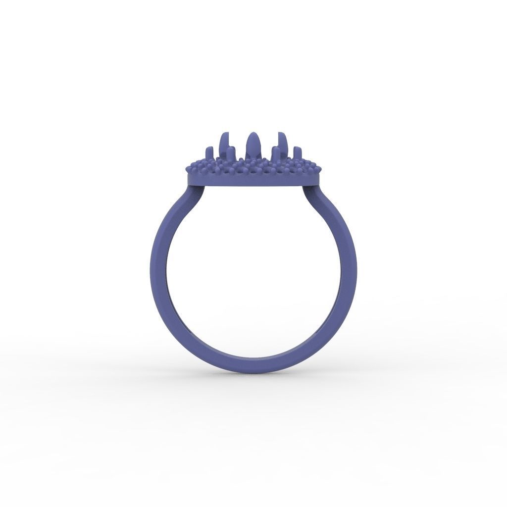 Women ring with gems 3dm stl 3D print model_14