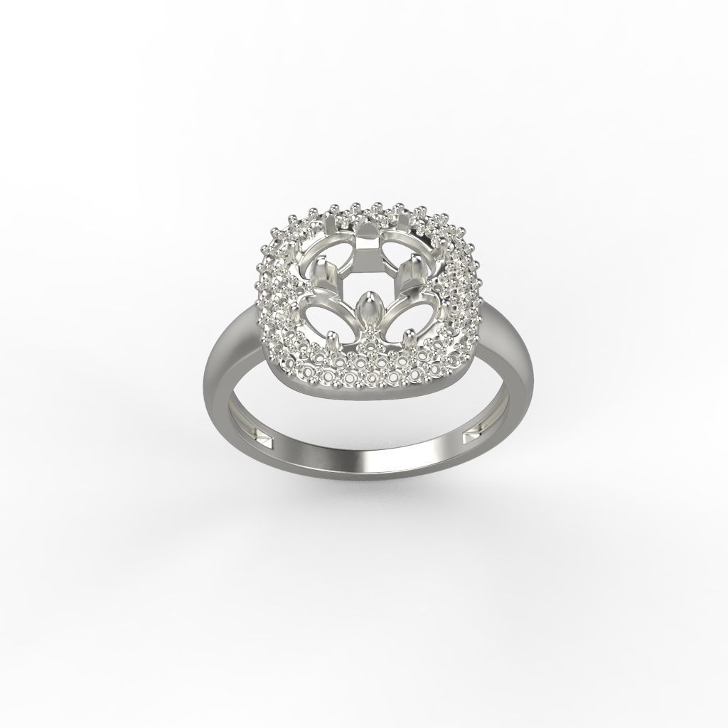 Women ring with gems 3dm stl 3D print model_19