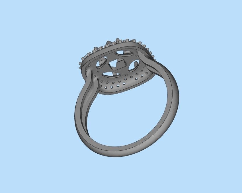 Women ring with gems 3dm stl 3D print model_26
